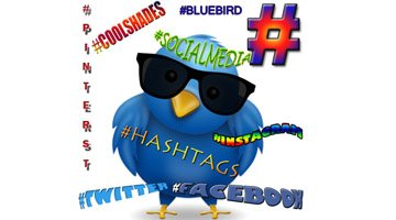 Twitter Bird with Hashtags